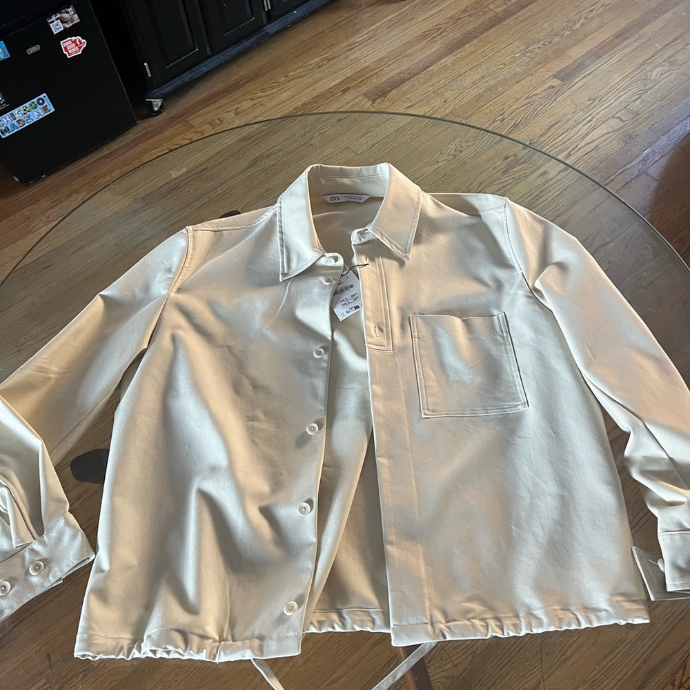 Zara Men's Cream Utility Jacket
